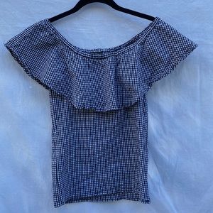 Rebel Sugar Plaid Off The Shoulder Shirt Top